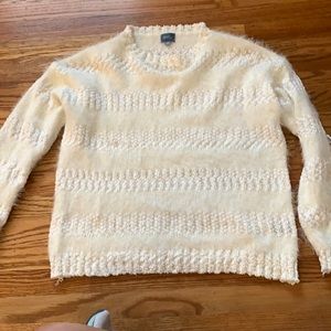 Neely White fuzzy knit sweater